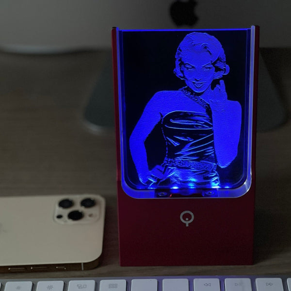 iPhone Doc mit Licht und  Marilyn Monroe LED beleuchtets Motiv  in rot